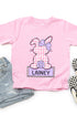 Toddler Personalized Pink Gingham Bunny Fine Jersey Tee *Personalize Your Name