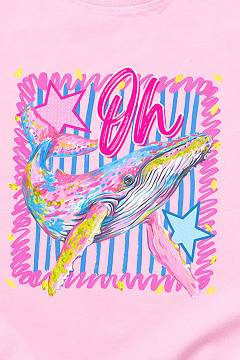 Toddler Striped Oh Whale Fine Jersey Tee