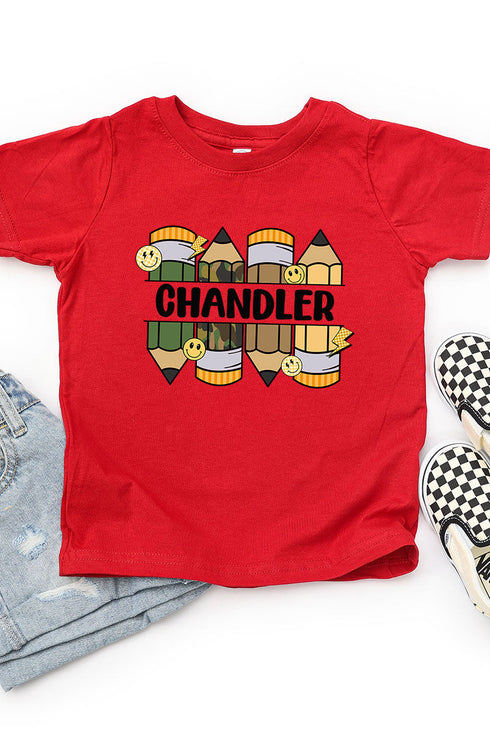 Toddler Personalized Camo Pencil Pack Fine Jersey Tee *Enter Kid's Name