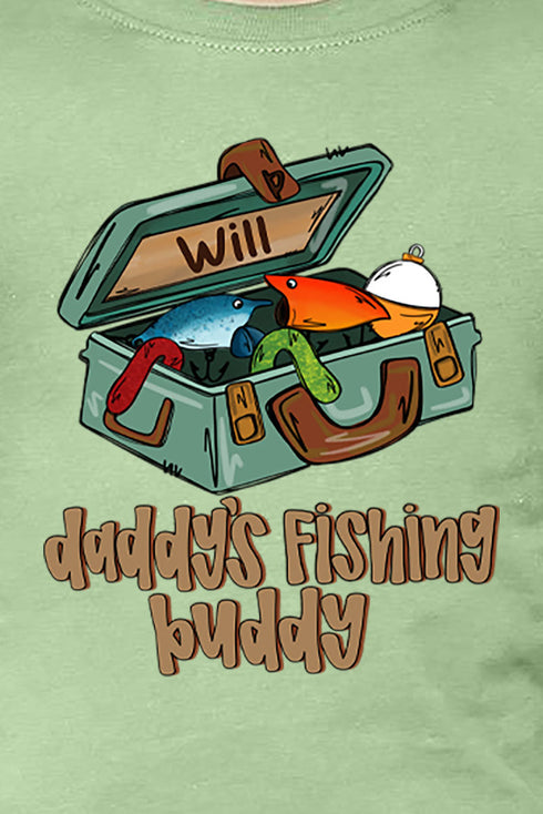 Toddler Personalized Daddy's Fishing Buddy Fine Jersey Tee *Personalize Your Name