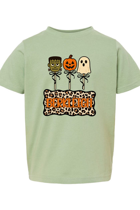 Toddler Personalized Leopard Halloween Pop Fine Jersey Tee *Personalize Your Name