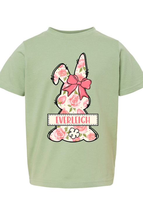 Toddler Personalized Blush Bunny Fine Jersey Tee *Personalize Your Name