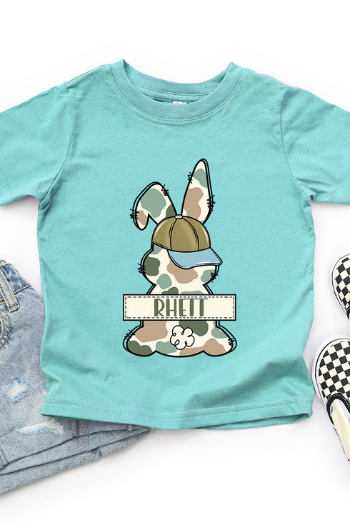 Toddler Personalized Camo Bunny Fine Jersey Tee *Personalize Your Name