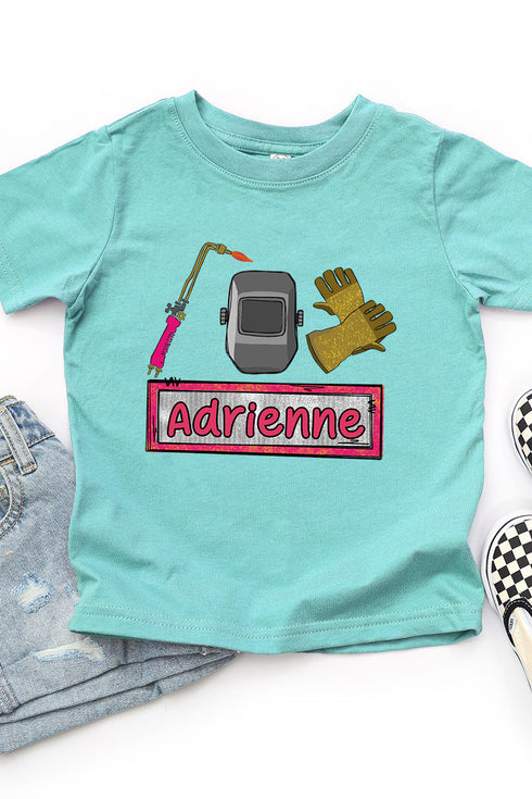 Toddler Personalized Pink Mini Metal Maker Fine Jersey Tee *Personalize Your Name