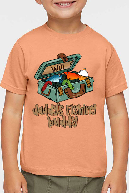 Toddler Personalized Daddy's Fishing Buddy Fine Jersey Tee *Personalize Your Name