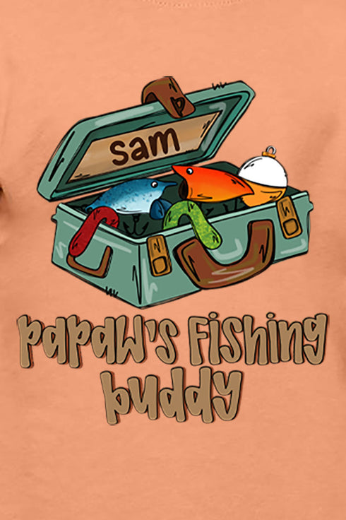 Toddler Personalized Pawpaw's Fishing Buddy Fine Jersey Tee *Personalize Your Name