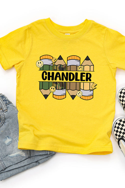 Toddler Personalized Camo Pencil Pack Fine Jersey Tee *Enter Kid's Name