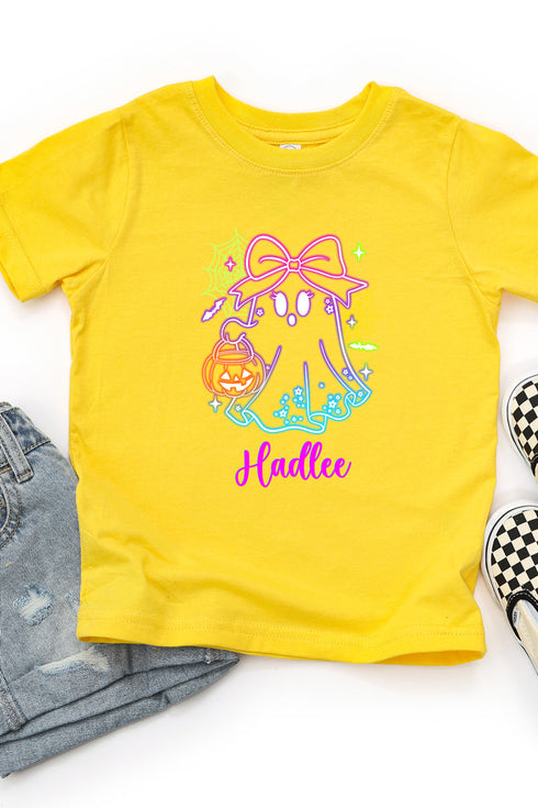 Toddler Personalized Glow & Boo Girl Fine Jersey Tee *Personalize Your Name