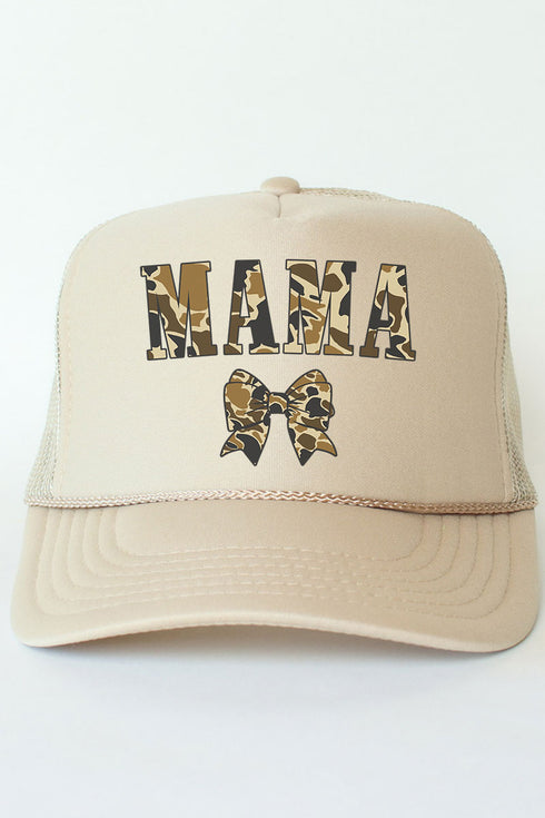 Camo Coquette Mama Otto Khaki Foam Front Trucker Hat