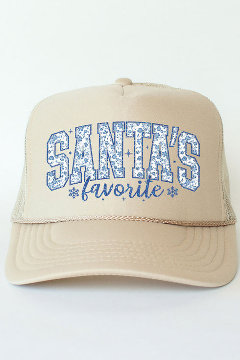 Santa's Favorite Chinoiserie Otto Khaki Foam Front Trucker Hat