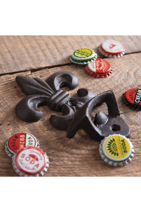 5.5 x 2.75 Fleur De Lis Wall Mounted Bottle Opener