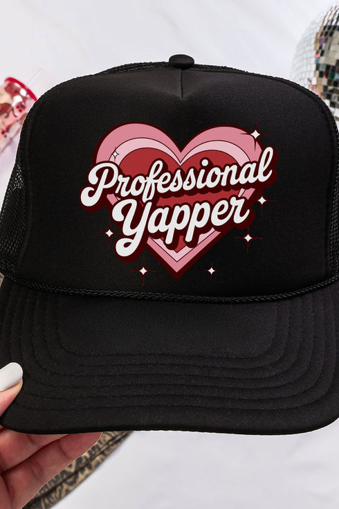Heart Professional Yapper Otto Black Foam Front Trucker Hat