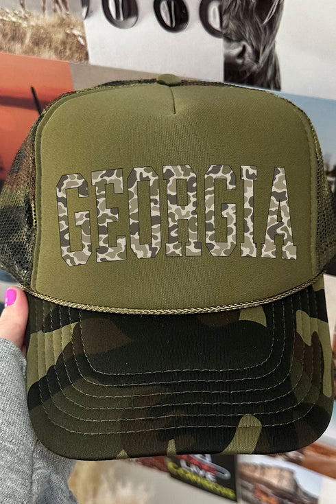 Camo Georgia Otto Camo with Moss Green Foam Front Trucker Hat