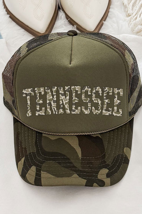 Camo Tennessee Otto Camo with Moss Green Foam Front Trucker Hat