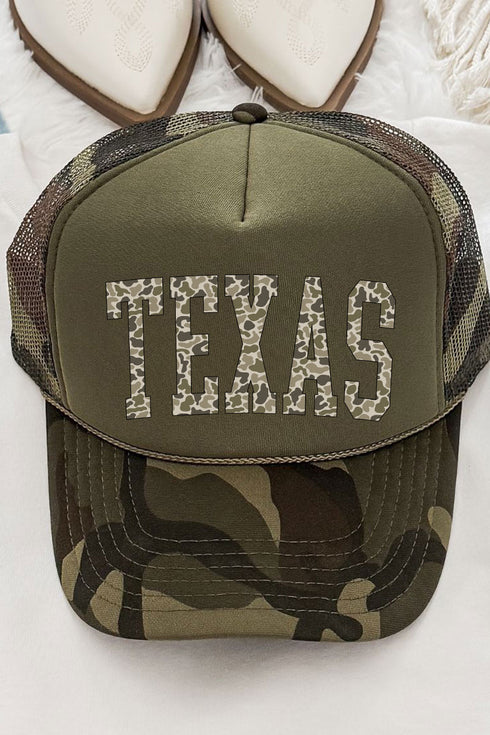 Camo Texas Otto Camo with Moss Green Foam Front Trucker Hat