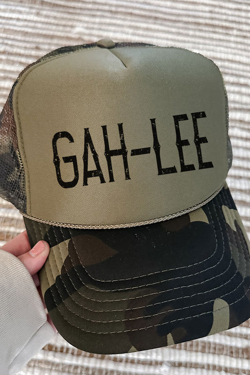 Gah-lee Otto Camo with Moss Green Foam Front Trucker Hat