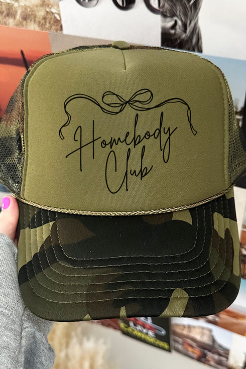 Homebody Club Otto Camo with Moss Green Foam Front Trucker Hat