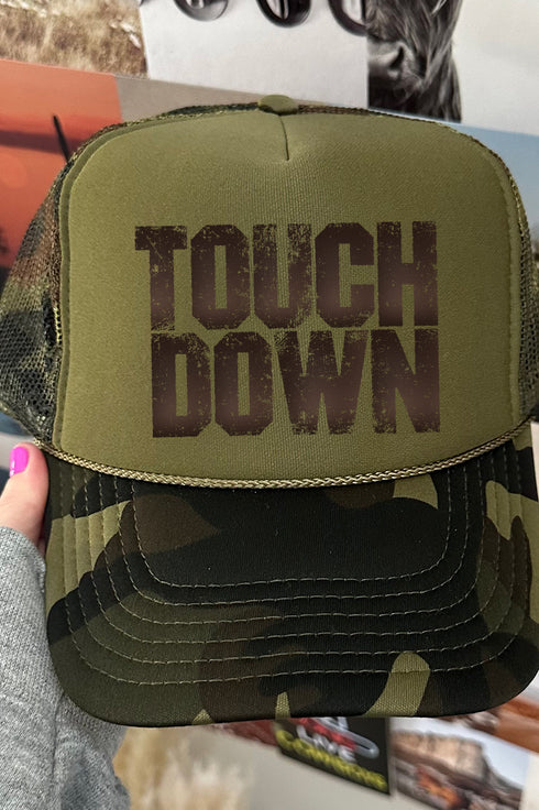 Touch Down Season Otto Camo with Moss Green Foam Front Trucker Hat