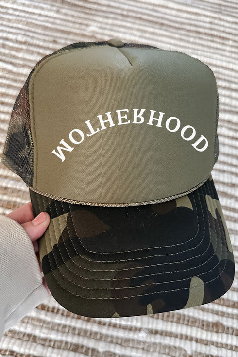 Upside Down Motherhood Otto Camo with Moss Green Foam Front Trucker Hat