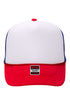 OTTO Red, White, & Blue Foam Front High Crown Trucker Hat