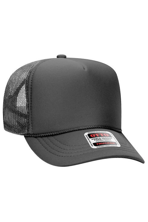 OTTO Charcoal Gray Foam Front High Crown Trucker Hat