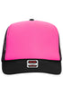 OTTO Black with Neon Pink Foam Front High Crown Trucker Hat