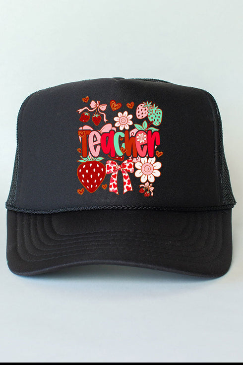 Berry Sweet Teacher Otto Foam Front Trucker Hat