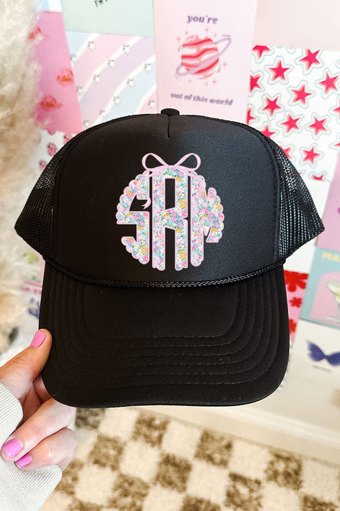 Garden Party Monogram Otto Black Foam Front Trucker Hat