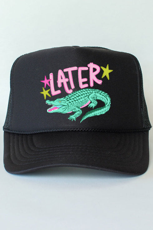 Pink Later Gator Otto Black Foam Front Trucker Hat