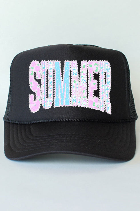 Seaside Lace Series Otto Black Foam Front Trucker Hat