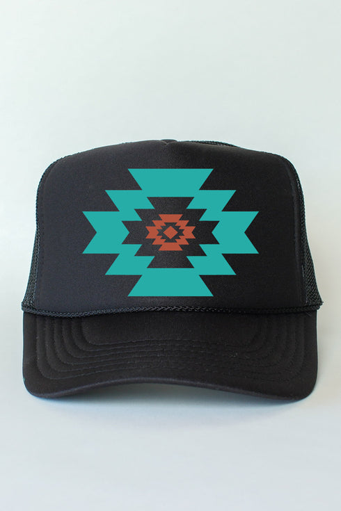 Punchy Aztec Otto Black Foam Front Trucker Hat