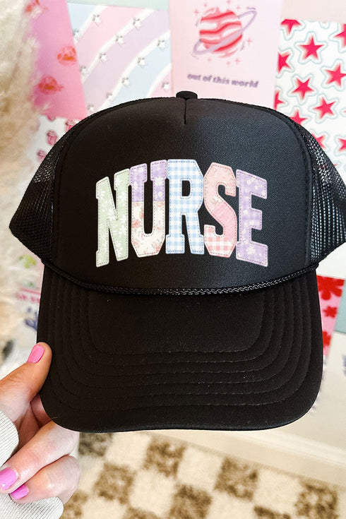 Soft Stitch Nurse Otto Black Foam Front Trucker Hat