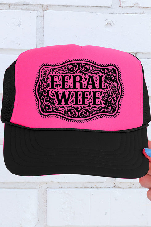 Belt Buckle Feral Wife Otto Foam Front Trucker Hat