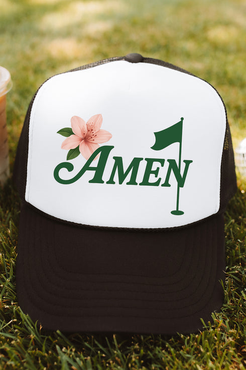 Amen & Azalea Otto Black with White Foam Front Trucker Hat