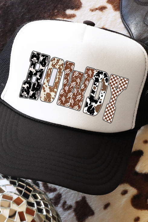 Howdy And Hide Otto Black with White Foam Front Trucker Hat