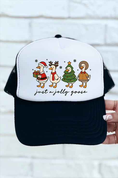 Just A Jolly Goose Otto Black with White Foam Front Trucker Hat