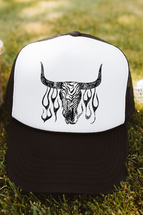 Smokin' Steer Otto Black with White Foam Front Trucker Hat