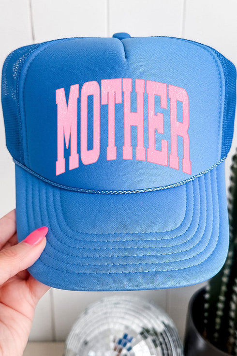 Pretty In Pink Mother Otto Columbia Blue Foam Front Trucker Hat