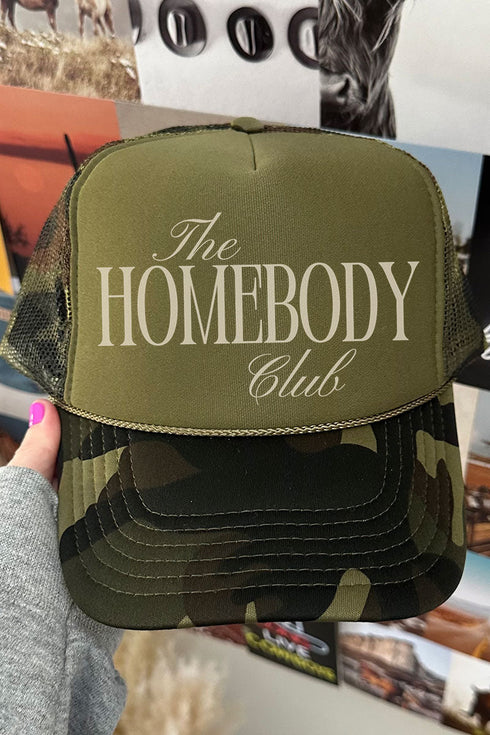 Homebody Collective Otto Camo with Olive Green Foam Front Trucker Hat
