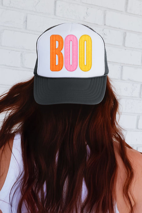 Candy Stripe Boo Otto Foam Front Trucker Hat