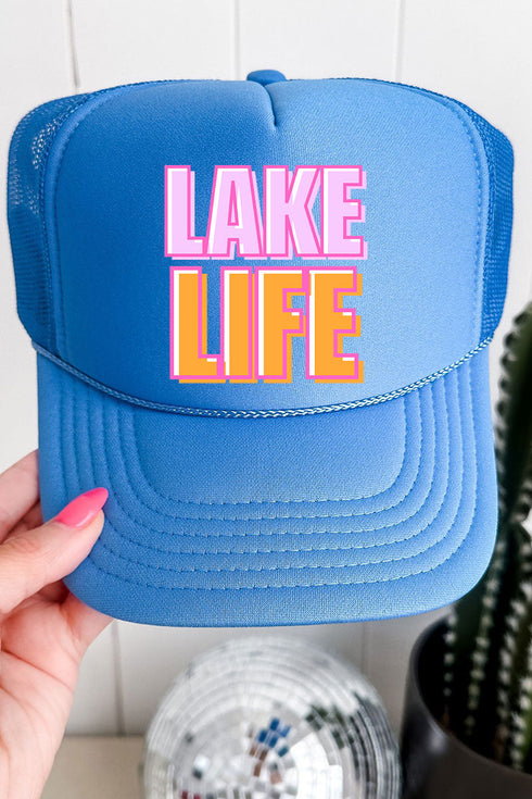 Golden Hour Lake Life Otto Columbia Blue Foam Front Trucker Hat