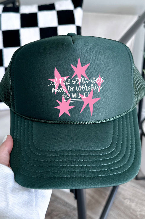 Made To Worship Otto Dark Green Foam Front Trucker Hat
