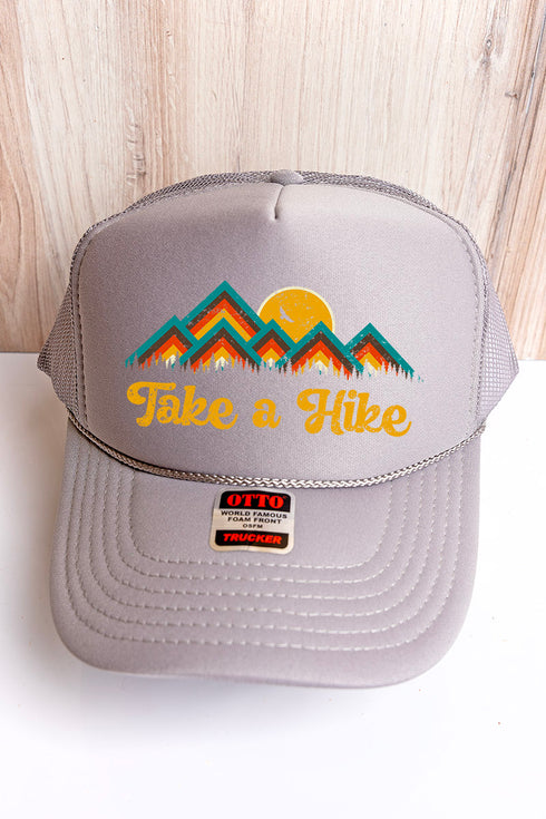 Take A Hike Gray Foam Front Trucker Hat