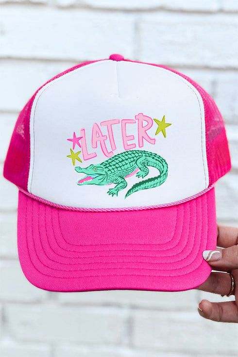 Pink Later Gator Otto Hot Pink with White Foam Front Trucker Hat