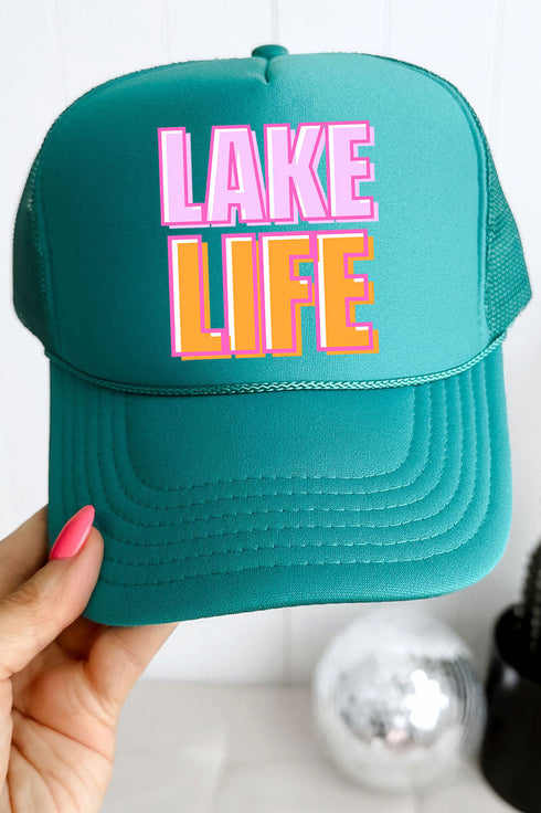 Golden Hour Lake Life Otto Jade Foam Front Trucker Hat