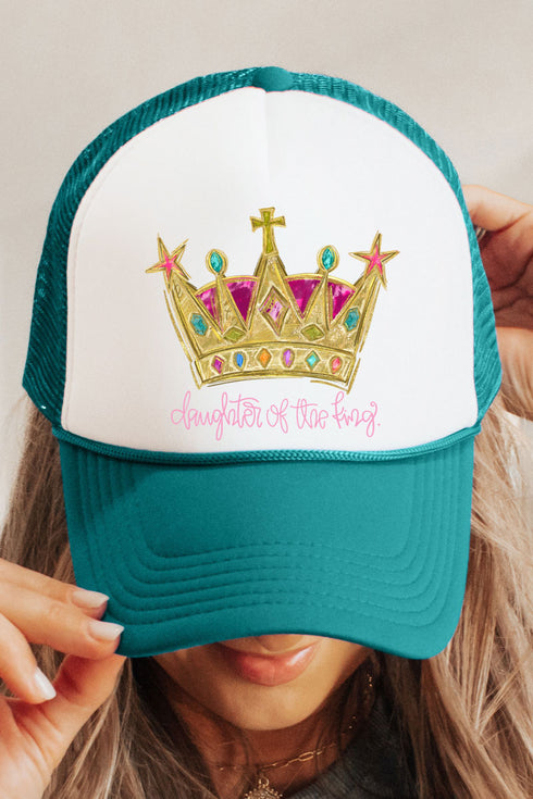 Bejeweled Daughter Of The King Otto Jade with White Foam Front Trucker Hat