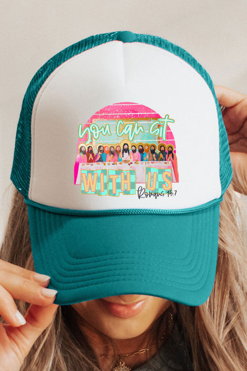 You Can Sit With Us Otto Jade with White Foam Front Trucker Hat
