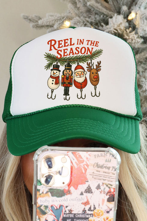 Reel In The Season Otto Kelly Green with White Foam Front Trucker Hat