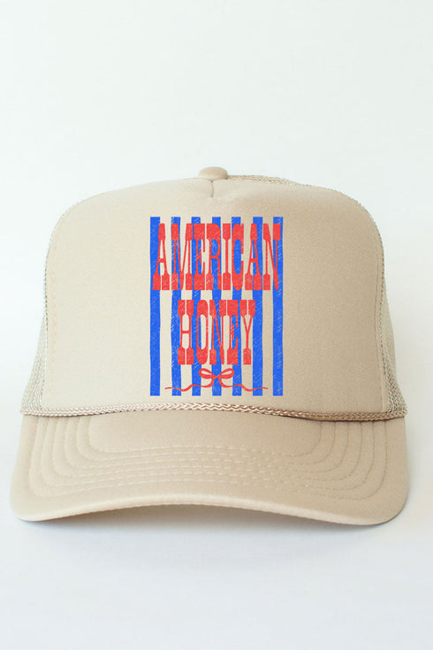 Red American Honey Energy Otto Foam Front Trucker Hat
