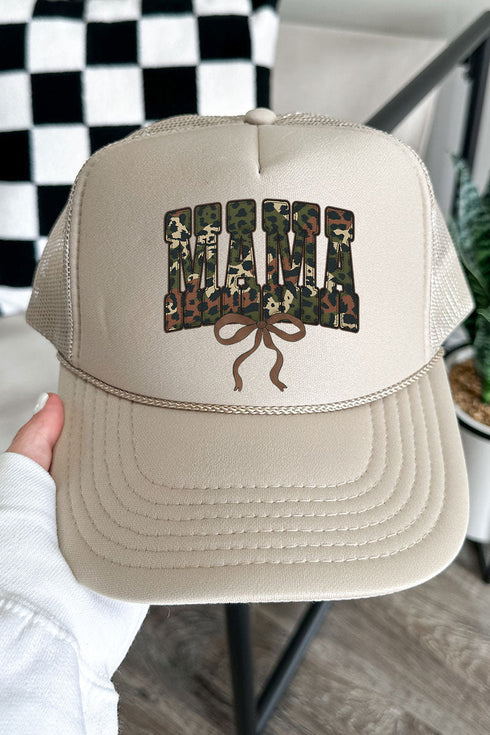 Hunting Mama Ribbon Otto Khaki Foam Front Trucker Hat